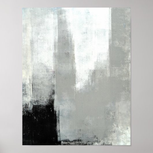 'Vertraagde' grijze Abstracte kunst Poster (Voorkant)