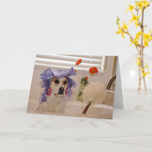 Vertraagde humoristische verjaardagskaart kaart (Gele Bloem)