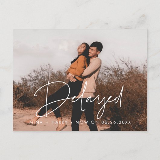 Vertraagde huwelijksaankondiging briefkaart (Voorkant)