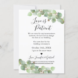 Vertraagde trouwdatumaankondiging: Liefde is Gedul Kaart