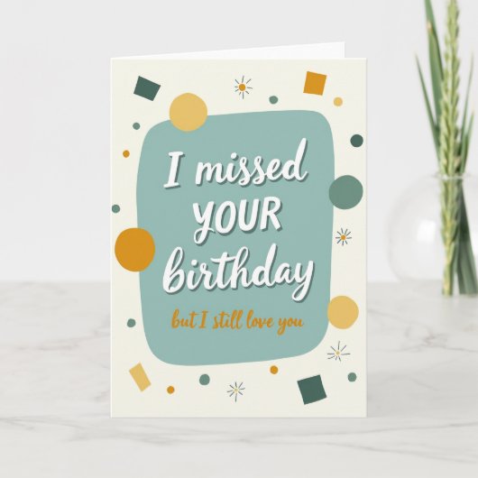 Vertraagde Verjaardags Teal Script Kaart (Voorkant)