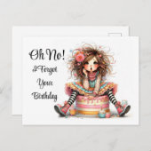 Vertraagde Verjaardagskaart Briefkaart (Voorkant / Achterkant)