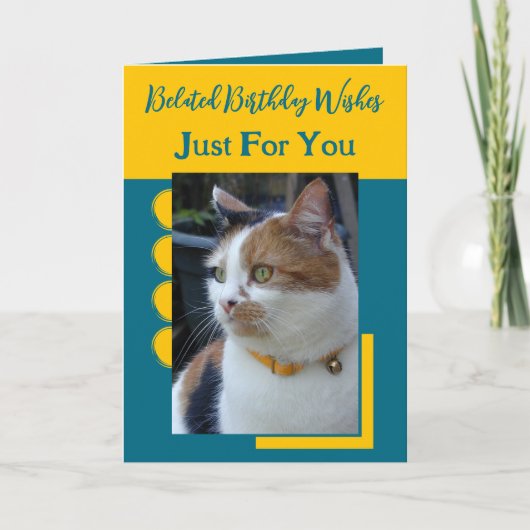 Vertraagde verjaardagswensen alleen voor jou blauw kaart (Voorkant)