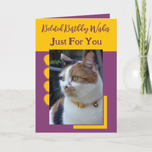Vertraagde verjaardagswensen alleen voor jou paars kaart (Voorkant)