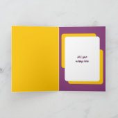 Vertraagde verjaardagswensen alleen voor jou paars kaart (Binnen)