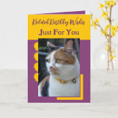 Vertraagde verjaardagswensen alleen voor jou paars kaart (Gele Bloem)