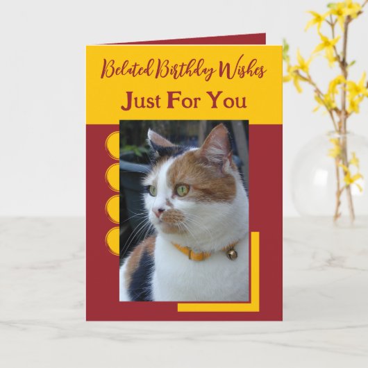 Vertraagde verjaardagswensen alleen voor jou rood kaart (Gele Bloem)