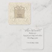 Vertraagde verjaardagswensen notitiekaartje (Voorkant / Achterkant)