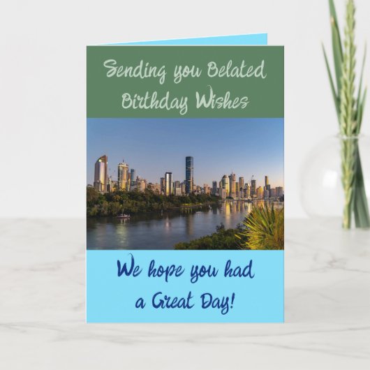 Vertraagde verjaardagswensen toevoegen foto blauw kaart (Voorkant)