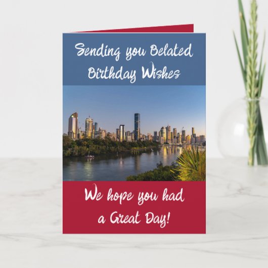 Vertraagde verjaardagswensen toevoegen foto blauw  kaart (Voorkant)