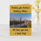 Vertraagde verjaardagswensen toevoegen foto goud kaart (Gele Bloem)