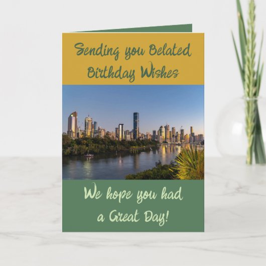 Vertraagde verjaardagswensen toevoegen foto groen kaart (Voorkant)