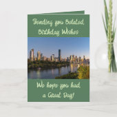 Vertraagde verjaardagswensen voeg foto groen toe kaart (Voorkant)