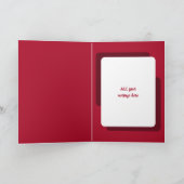 Vertraagde verjaardagswensen voeg foto rood toe kaart (Binnen)