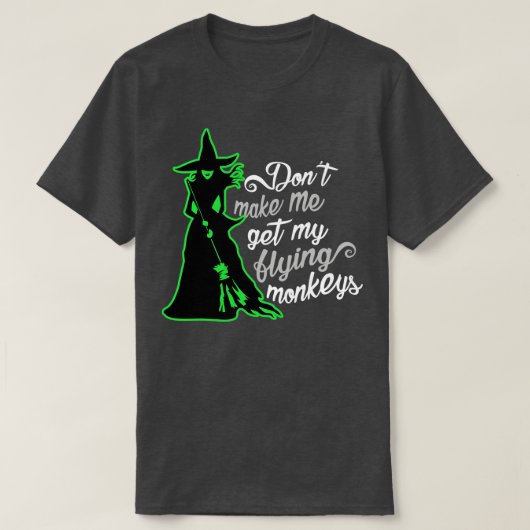 Vertragen heks vliegende apen t-shirt (Design voorkant)