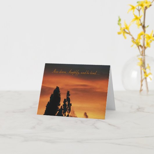 Vertragen, Vereenvoudig en wees vriendelijk...... Kaart (Gele Bloem)