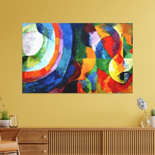 Vertraging - Circulaire vormen, zon, maan Canvas Afdruk (Insitu (Woonkamer))