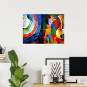 Vertraging - Circulaire vormen, zon, maan Poster (Thuiskantoor)