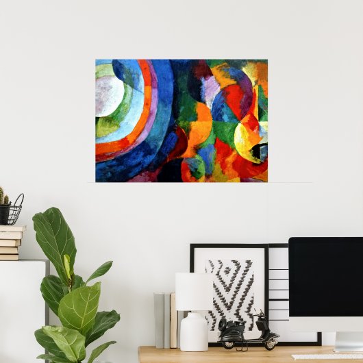 Vertraging - Circulaire vormen, zon, maan Poster (Thuiskantoor)