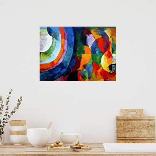 Vertraging - Circulaire vormen, zon, maan Poster (Keuken)