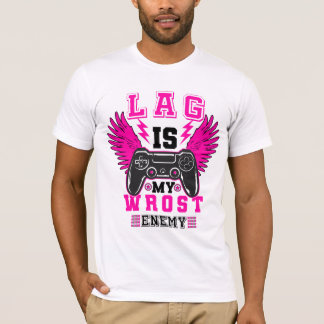 "Vertraging is mijn ergste vijand" - Gamer grafisc T-shirt