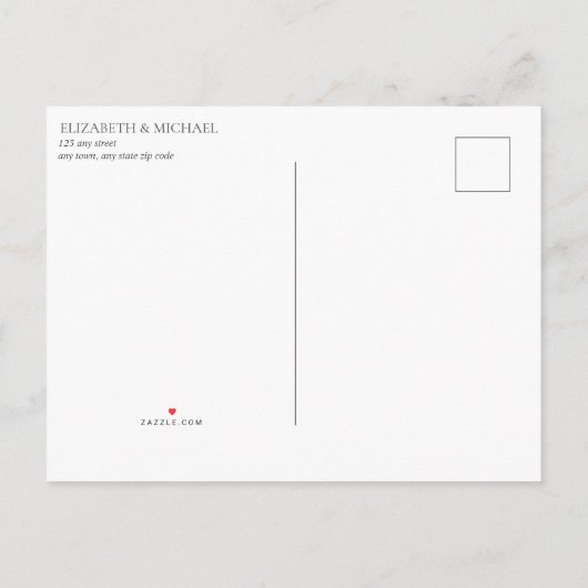 Vertraging van de datum Burgundy Blush Floral Wedd Aankondigingskaart (Achterkant)