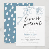 Vertraging van de trouwerij met bloemmotief 'Liefd Aankondiging (Voorkant / Achterkant)