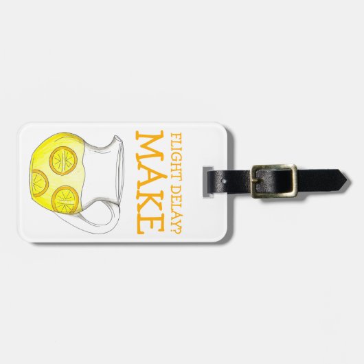Vertraging vlucht? Make Lemonade Funny Yellow Lemo Bagagelabel (Voorkant horizontaal)