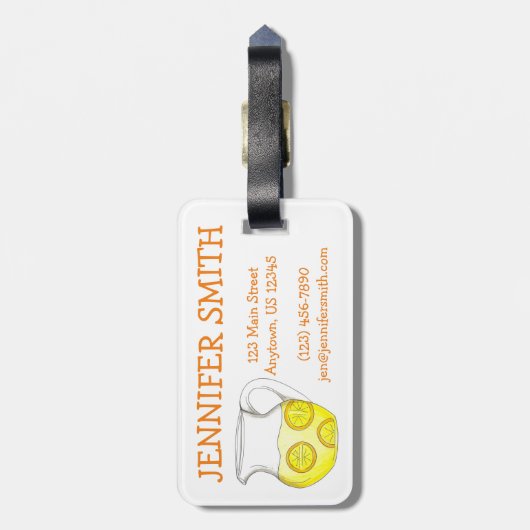 Vertraging vlucht? Make Lemonade Funny Yellow Lemo Bagagelabel (Achterkant verticaal)