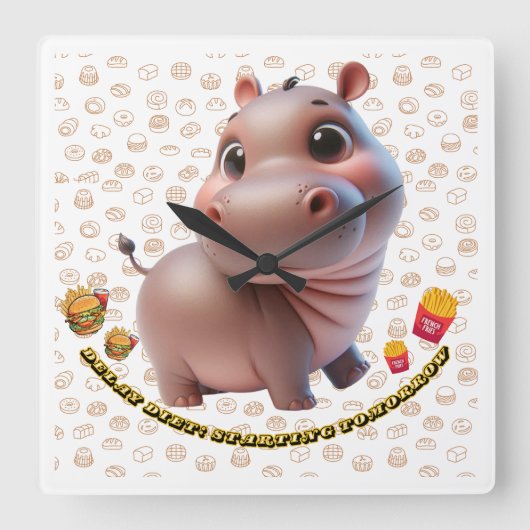 Vertragingsdieet: start morgen vierkante klok (Voorkant)