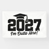 Vertrek Citaat bij Afstuderen Eindexamenklas 2027 Spandoek (Horizontaal)