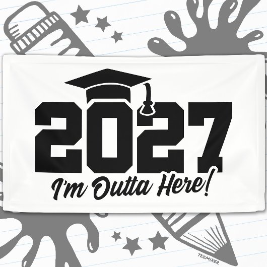 Vertrek Citaat bij Afstuderen Eindexamenklas 2027 Spandoek