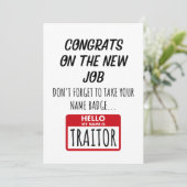 vertrek collega - gefeliciteerd met nieuwe baan feestdagenkaart (Staand voorkant)