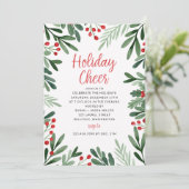 Vertrek en Holly Border kerstfeest Kaart (Staand voorkant)