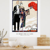 Vertrek naar het casino by George Barbier Poster (Keuken)