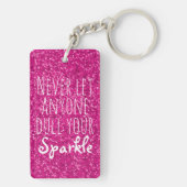 Vertrek nooit uw reservekandizie | Girly Pink Glit Sleutelhanger (achterkant)