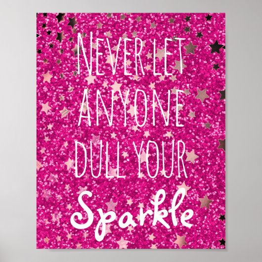Vertrek nooit uw reservekandizie | Roze glitterste Poster (Voorkant)