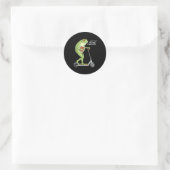 Vertrek om de Heer te prijzen Funny Frog christeli Ronde Sticker (Tas)
