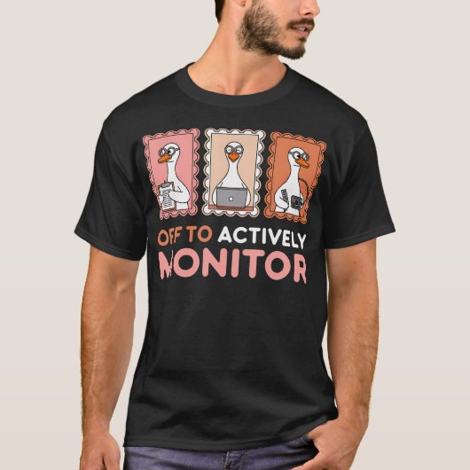 Vertrek om de leraar testdag actief te monitoren t-shirt (Voorkant)
