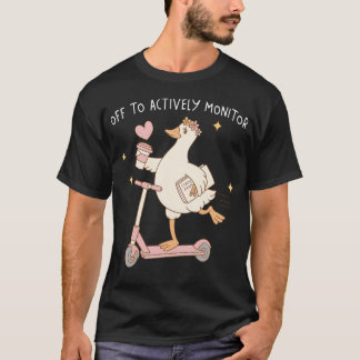 Vertrek om de leraar testdag actief te monitoren t-shirt