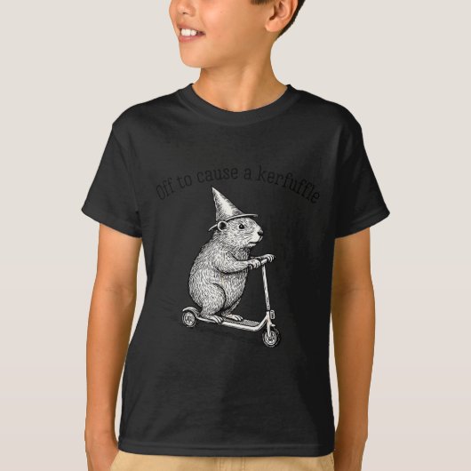 Vertrek om een rel te schoppen Grappige hamstersco T-shirt (Voorkant)
