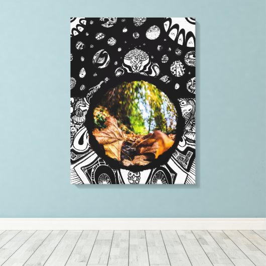 Vertrek op een herfstochtend canvas afdruk (Insitu (Houten vloer))