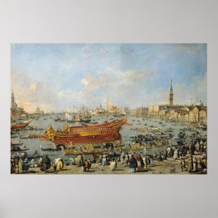 Vertrek van de "Bucentaur" voor de Lido Poster