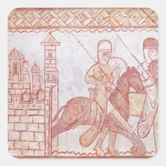 Vertrek van de kruisvaarders vierkante sticker (Voorkant)