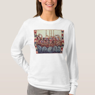 vertrek van een boot voor de kruistochten; t-shirt