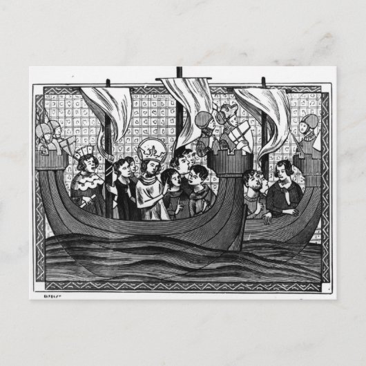 Vertrek van St. Louis voor de kruistocht Briefkaart (Voorkant)