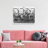 Vertrek van St. Louis voor de kruistocht Canvas Afdruk (Insitu (Woonkamer))