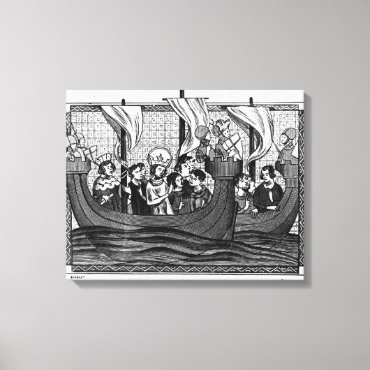 Vertrek van St. Louis voor de kruistocht Canvas Afdruk (Voorkant)