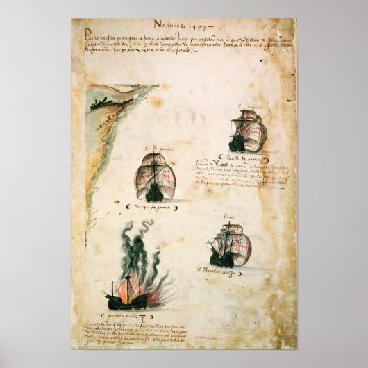 Vertrek van Vasco da Gama Poster (Voorkant)