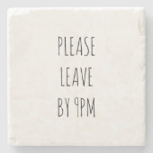 Vertrek voor 21.00 uur stenen onderzetter (Voorkant)